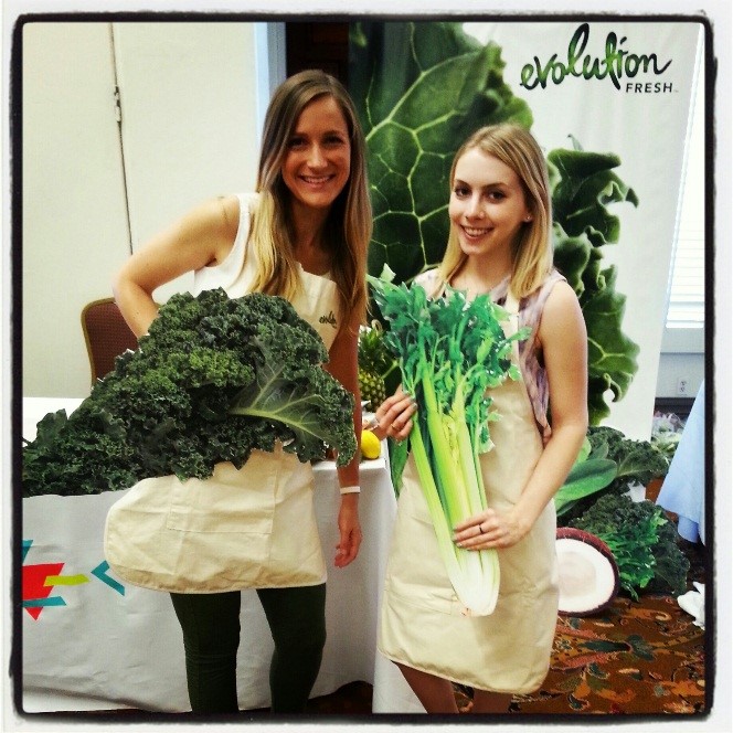 (Caption: Hannah and I showing off our favorite juicy vegetables at Kari Feinstein’s Style Lounge at Coachella.)